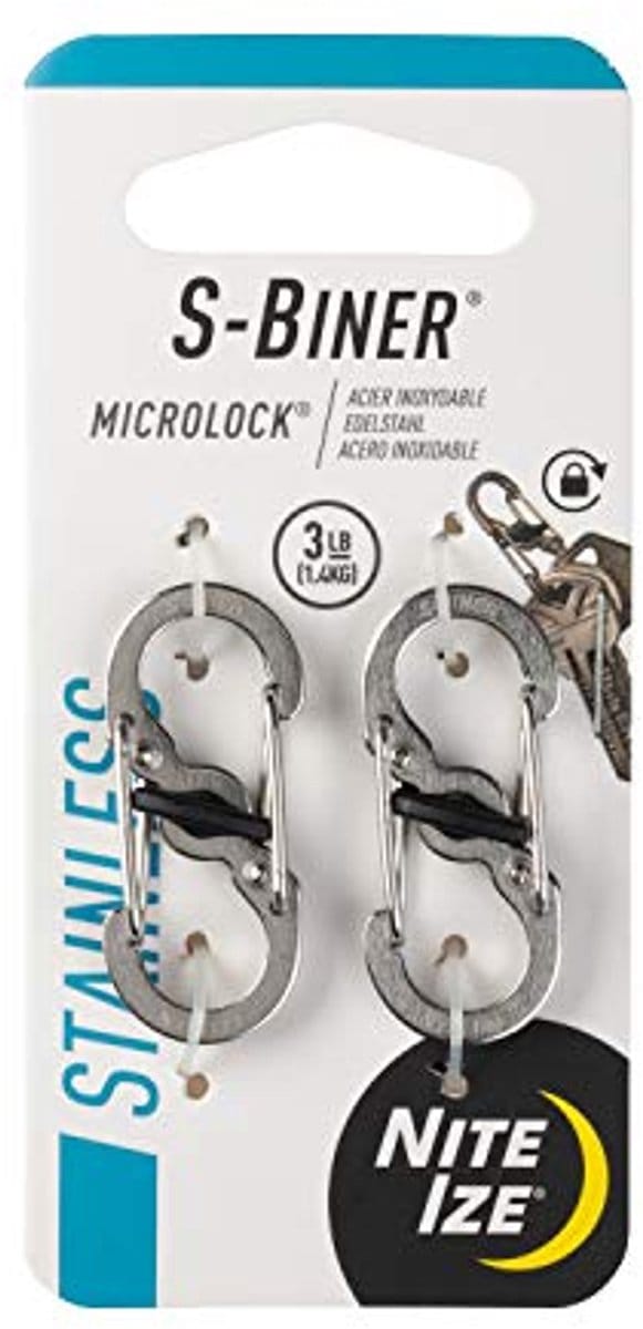 Karabijnhaak S-Biner MicroLock 2 stuks - Zilver