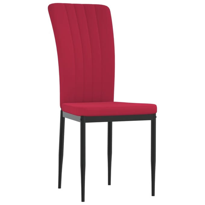 vidaXL - Eetkamerstoelen - 2 - st - fluweel - wijnrood