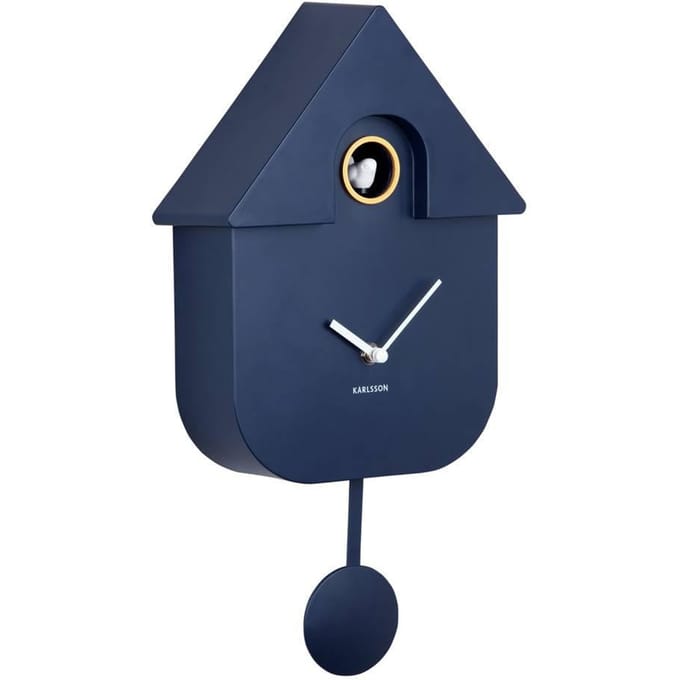 Karlsson Koekoeksklok Modern Cuckoo - Blauw - 8.5x21.5x41cm - Wandklok Modern