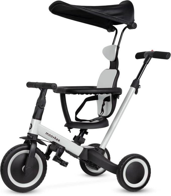 MooVkee Mike Pro Loopfiets 6-in-1 met Zonnekap en Duwstang