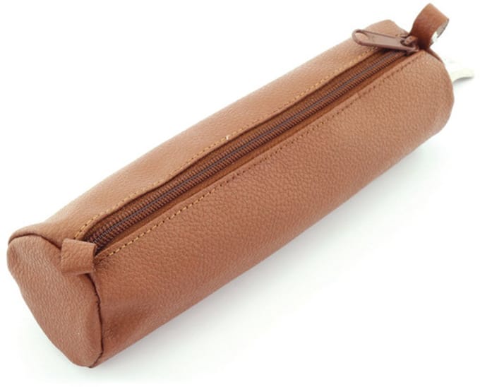 Alasio pennenetui - echt leer - bruin - 21x6cm - JU-43147