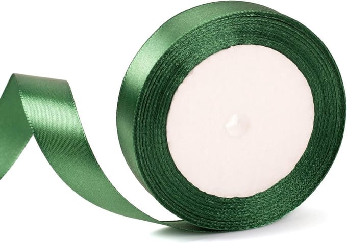 20mm Brede Donkergroene Kerstribben voor Cadeauverpakking, Versiering, Bruiloften en Creatieve Knutselprojecten - 22m Lang