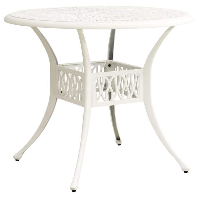 vidaXL - Tuintafel - 90x90x74 - cm - gietaluminium - wit
