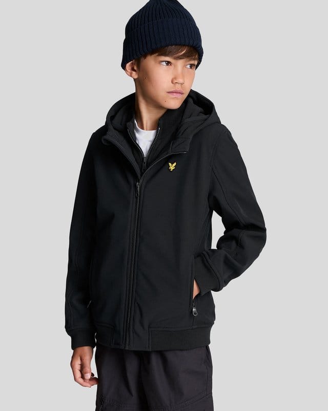 Lyle & Scott jongens softshell capuchonjack - zwart