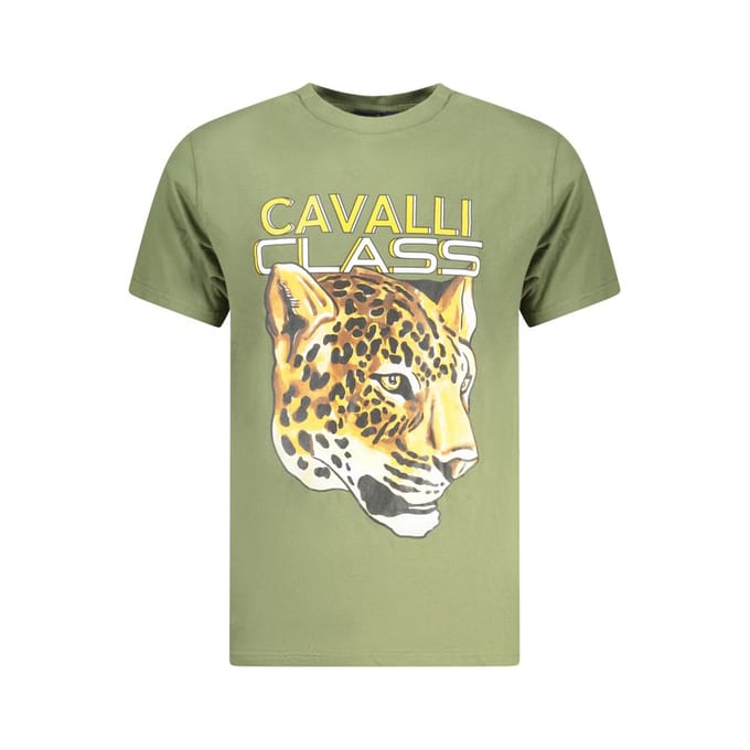 Cavalli Class Verde Katoenen Heren T-Shirt
