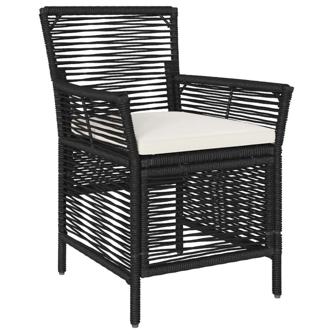 vidaXL - Buitenzit - 2 - st - Zwart - en - Crème - poly - rattan