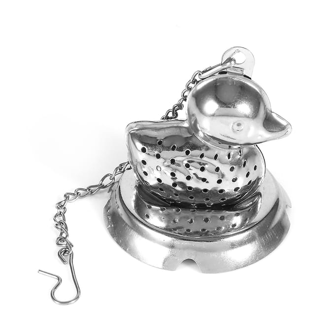 Roestvrij Staal Losse Thee Blad Infuser Bal Zeef Filter Diffuser Kruiden Specerijen Eend Vorm gray