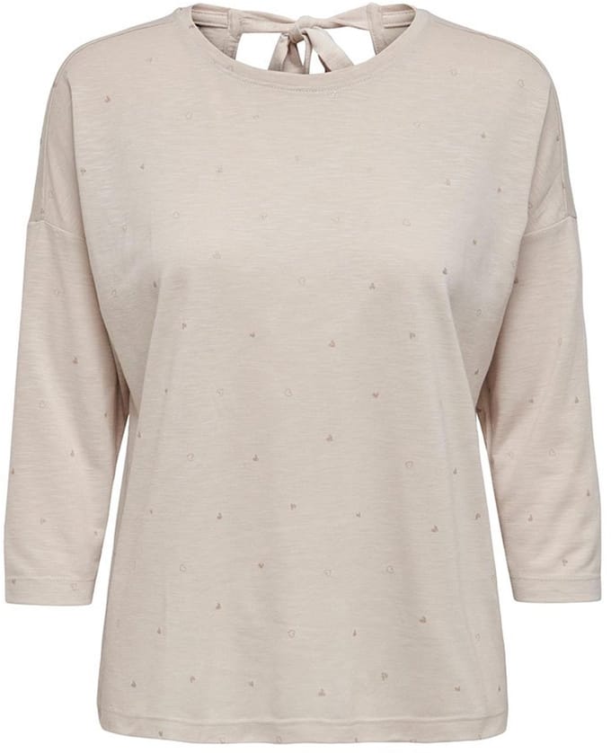 Only Isabella T-shirt Met 3/4 Mouw Beige M Vrouw