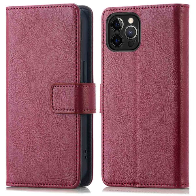 imoshion Hoesje - Geschikt voor Apple iPhone 12 Pro / 12 - Luxe Bookcase - Bordeaux