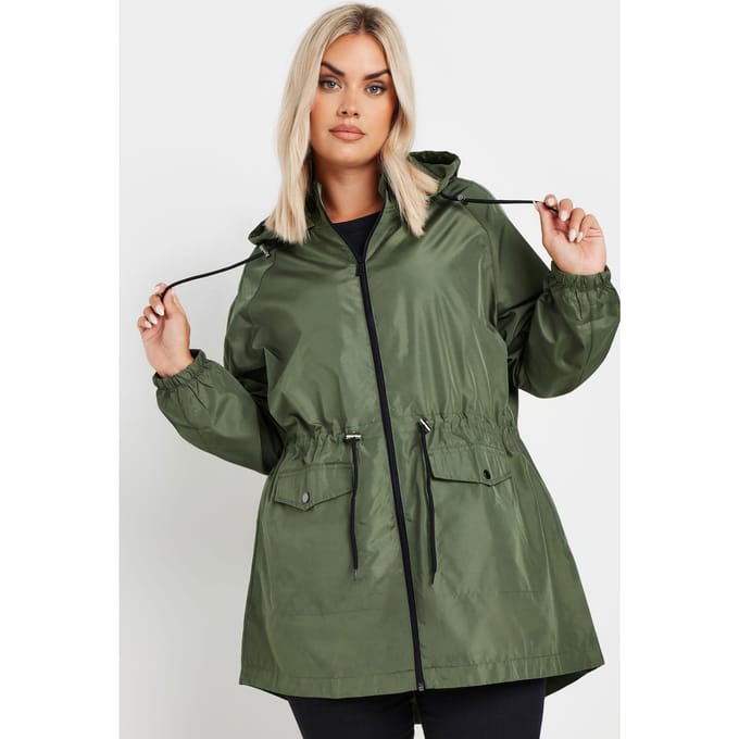 Yours Lichtgewicht Parka Met Capuchon In Kakigroen Size 48