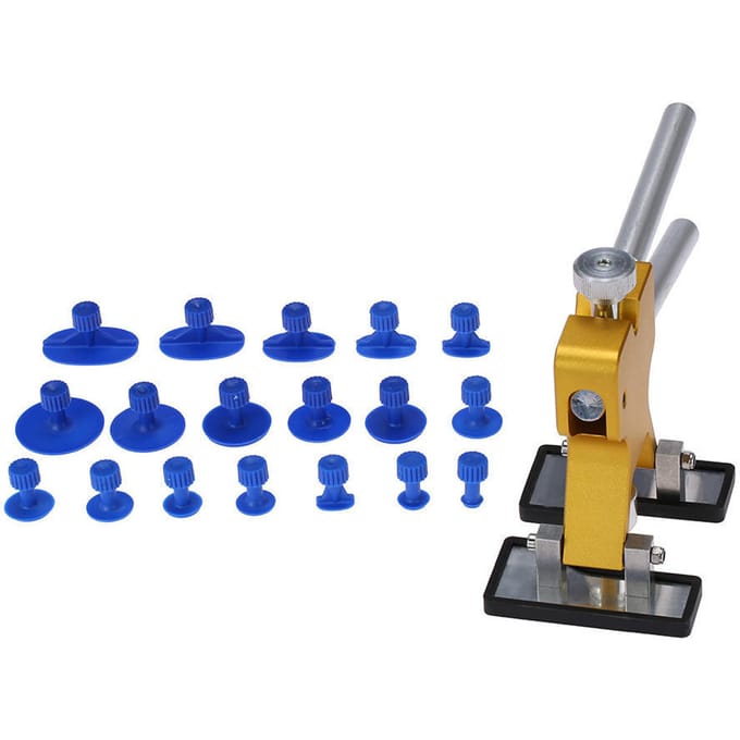 Carrosserie Verveloos Dent Lifter Reparatie Tool Puller + 18 Tabs Hagel Removal Tool blue
