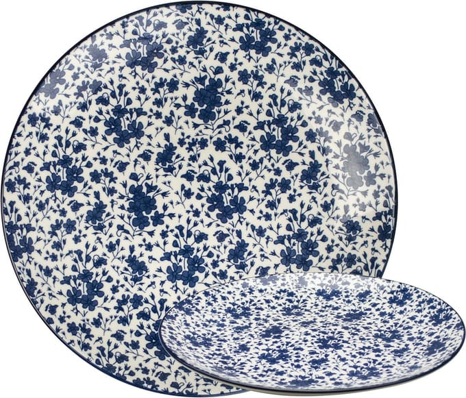 Gusta - Bord - Porselein - Blauw, grijs