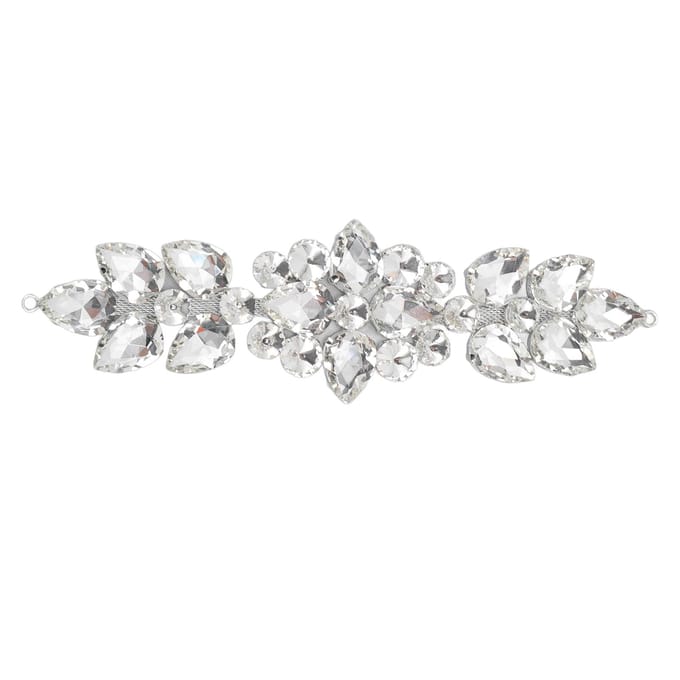 Kristalglas Strass Applicatie Exquise Schitterende Bloem Glas Strass Patch voor Kleding Bruidsjurk Wit wit