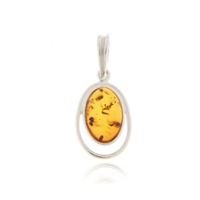 SilverGems Zilveren hanger met Barnsteen edelsteen