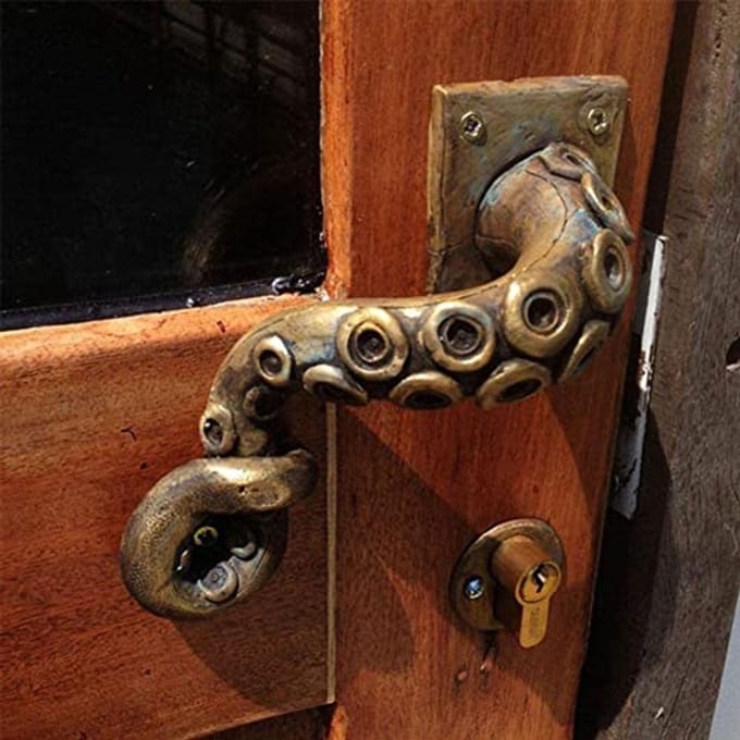 Vintage deurklink met octopus tentakel design voor huis en kast