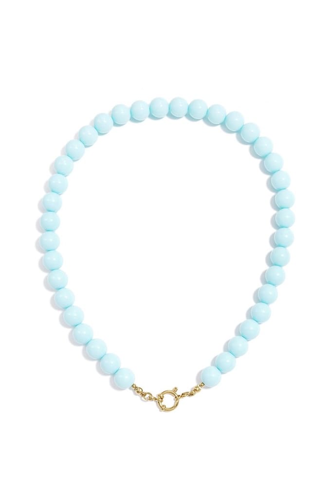 Bijoutheek Collier Kralen 12mm Statement Baby Blue