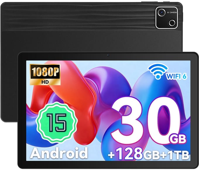 JENBIZZ G13 - Android 15 Tablet - 10.1 inch - 30(6+24)GB RAM/128GB ROM– 6200mAh - Zwart