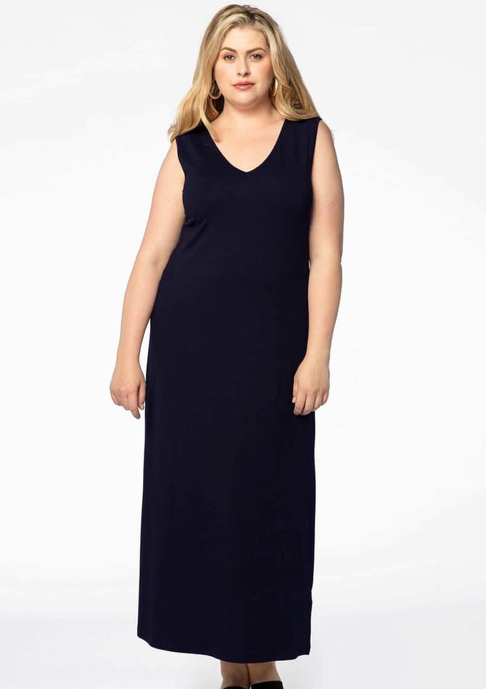 YOEK Dames Maxi jurk met v-hals