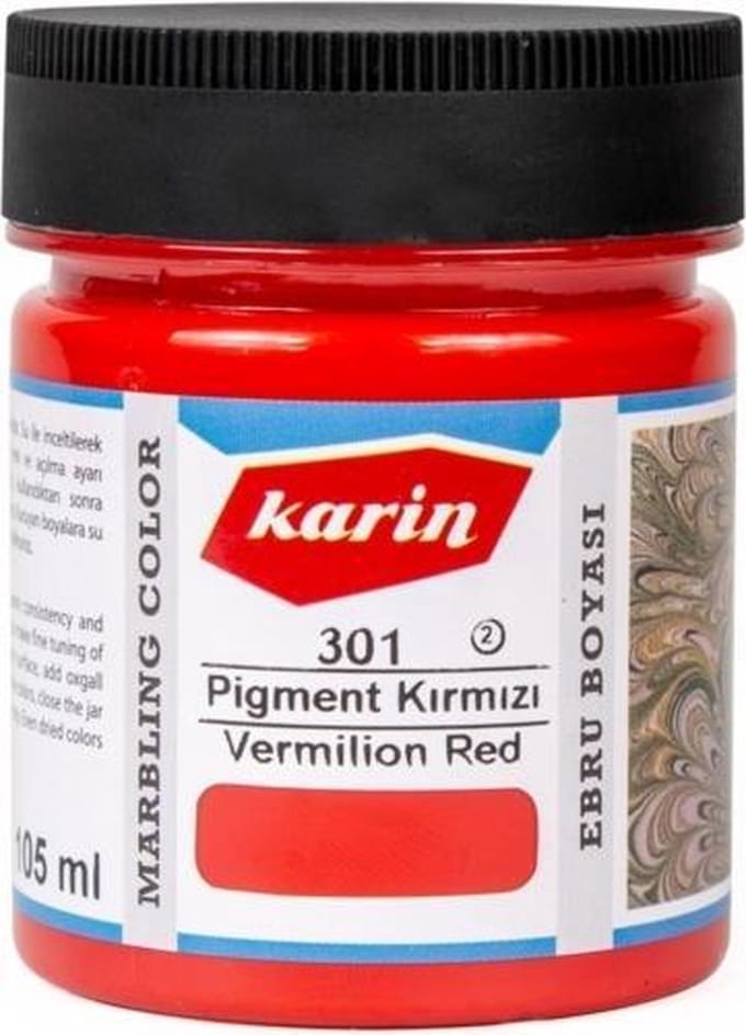 Ebru / Papiermarmer Verf - Vermiljoen Rood - 105 ml