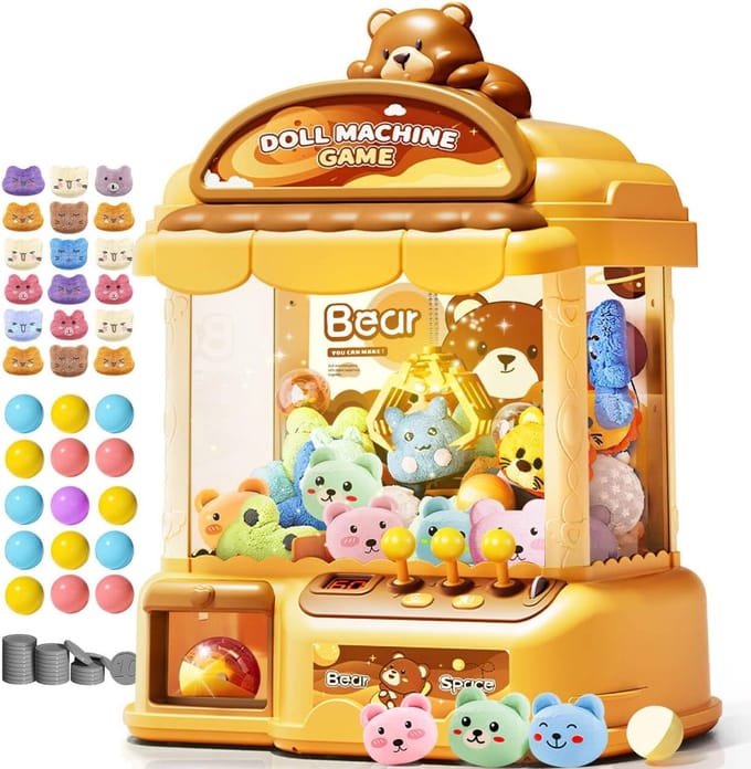 Grote Klauwmachine - Arcade Spelconsole - Kinderspel - Verstelbaar Geluid - 5 x 5 x 5 cm - Kaki