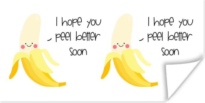 Poster Beterschap - Quote - Banaan - 150x75 cm