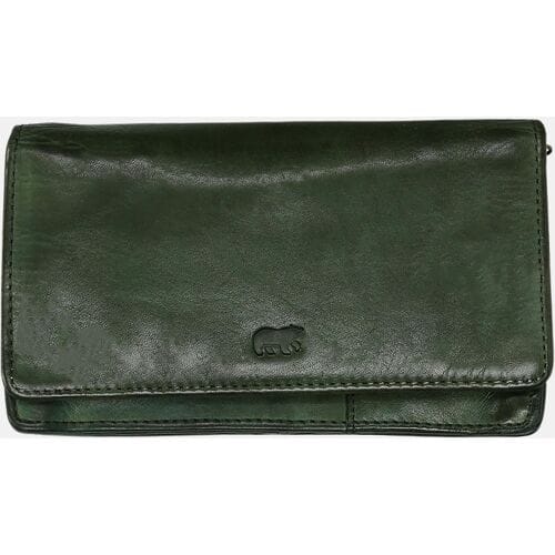 Bear Design Emma Portemonnee CL782 - Green – Van leer – Bear Design Emma CL782 is een leren overslagportemonnee voor wie pasjes, briefgeld en muntgeld overzichtelijk wil meenemen
