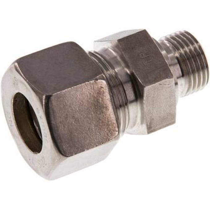 G 1/2'' Buitendraad x 20S RVS Rechte Knelfitting 400 Bar DIN 2353 - FL2S-MO-ST-012G-20-S
