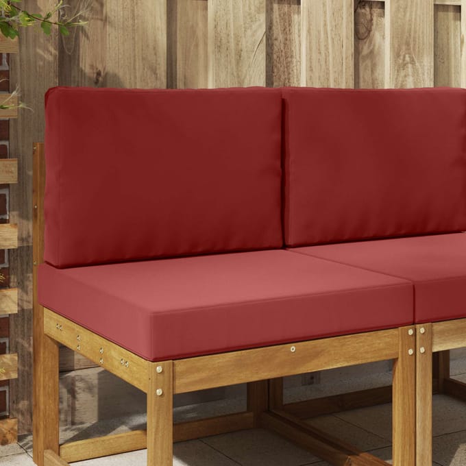 vidaXL - Buitenbankkussen - Polyester - Wijnrood - 60 - x - 60 - cm