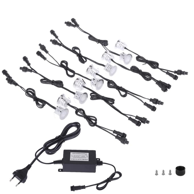 10PCS Kleine verzonken ondergrondse IP67 waterdichte spotlight buitentuindecoraties US Plug