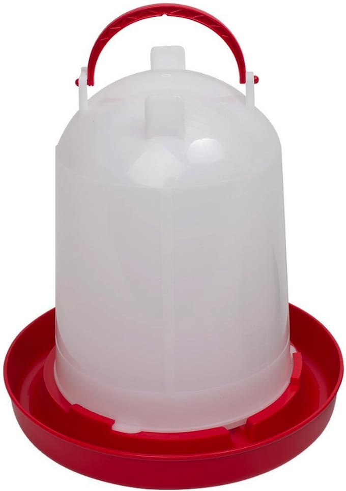 Drinkklok Pluimvee - Kuikentjes - 1.5 Liter - Rood/Transparant