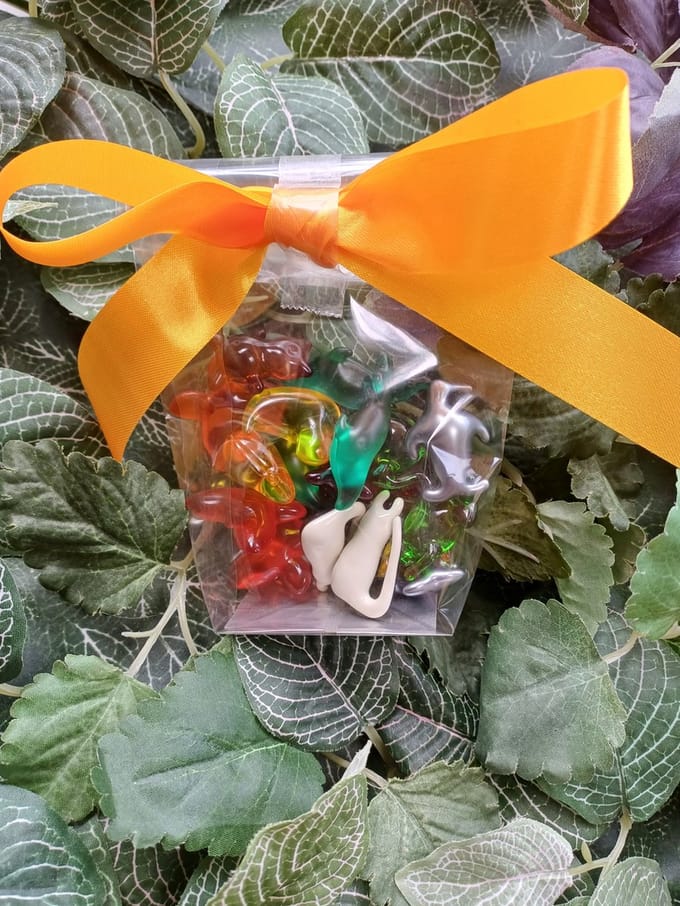 Zakje met 20 badparels in de vorm van verschillende dieren ideaal als geschenk
