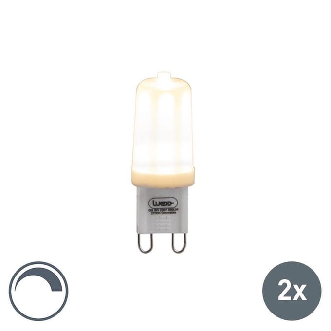 LUEDD Set van 2 G9 dimbare LED lampen 3W 280 lm 2700K