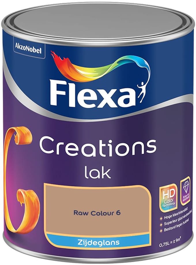 Flexa - Creations Lak Zijdeglans - Raw Colour 6 - Mengverf - 750 Ml