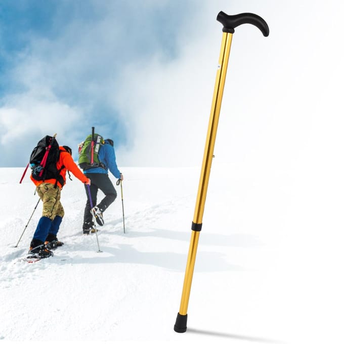 Telescopische, ultralichte, antislip wandelstok van aluminiumlegering yellow
