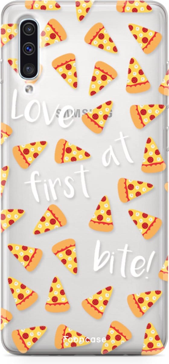 Fooncase Hoesje Geschikt voor Samsung Galaxy A70 - Shockproof Case - Back Cover / Soft Case - Pizza