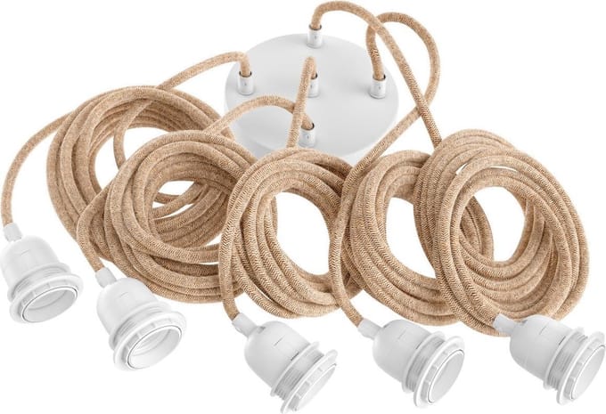 Lampfitting voor Plafond - Naturel Wit - 5 Fittings