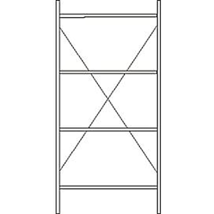 Basisstelling, 4 legborden, H 2278 x B 1055 x D 400 mm, gelakt