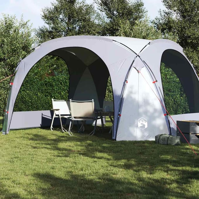 vidaXL - Partytent - waterdicht - wit - en - grijs