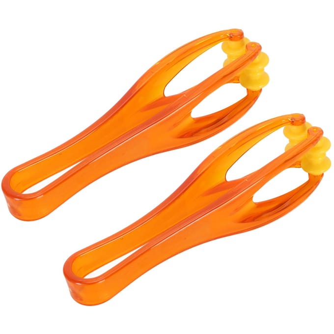 2 stuks Vingerroller Acupressuur Vingermassager Handgewrichtroller Pijnverlichting Handheld Massage orange
