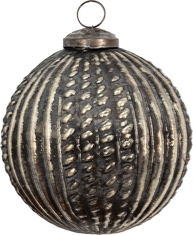 Clayre & Eef Kerstbal Overig Ø 9 cm Bruin Glas Kerstballen