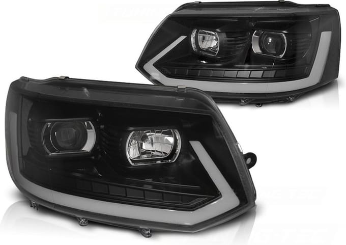 Koplampen dagrijlicht voor VW T5 2010-2015 ZWART