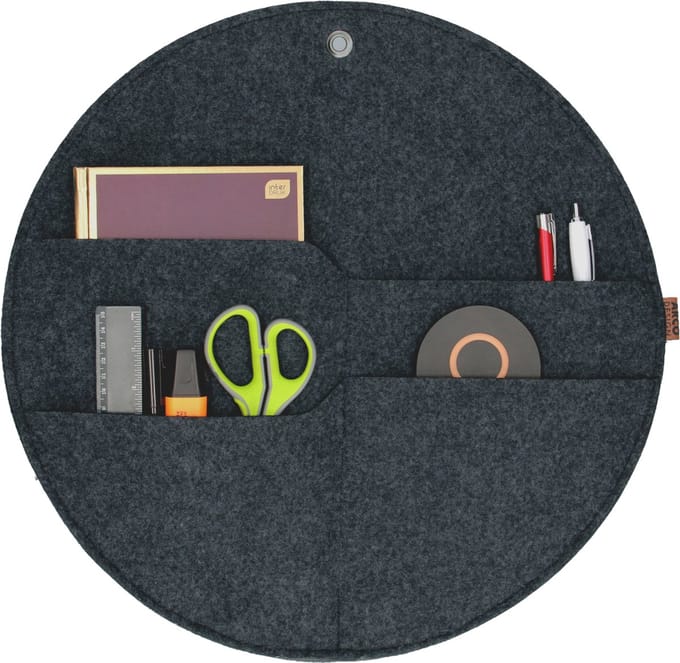 Bertoni - Groot wandorganizer wiel met zakken - Antraciet XL - 45 cm