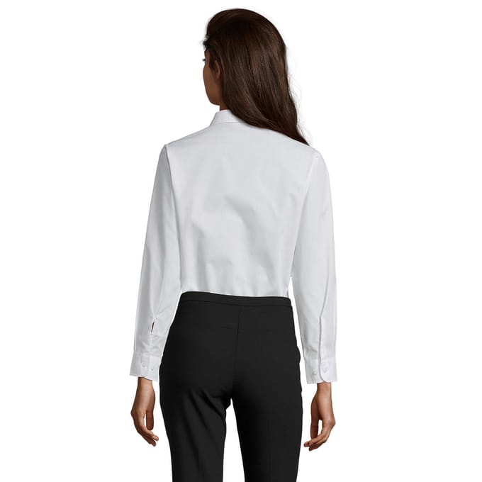 SOLS Dames/Dames Executive Poplin Business Blouse met lange mouwen (Wit)