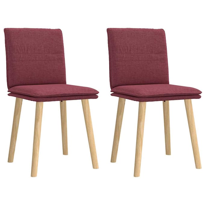 vidaXL Eetkamerstoelen 2 st stof wijnrood