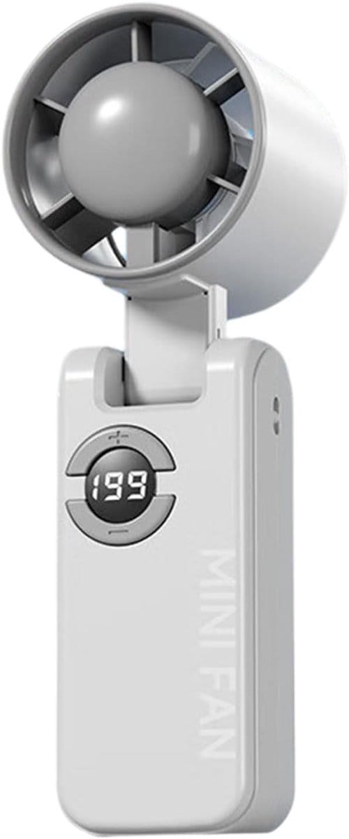 VHV - Bureauventilator - usb bureauventilator - USB oplaadbaar, stil, opvouwbaar, met digitaal display - voor kantoor, slaapkamer, thuiswerken