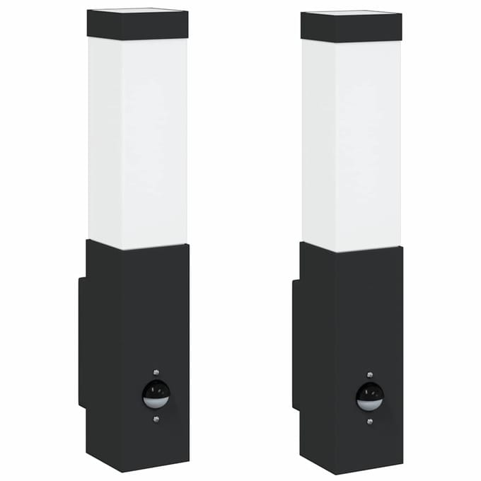 vidaXL Buiten Wandlamp 2 st Zwart 10.5 x 6 x 33 cm