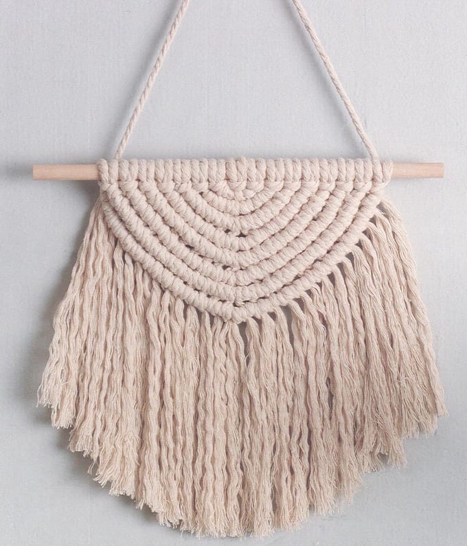 LEISURE ARTS Macrame Set Halve Cirkle - DIY pakket volwassenen - Muurdecoratie - Woonaccessoires