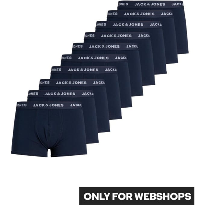JACK&JONES ACCESSORIES JACSOLID TRUNKS 10 PACKS Heren Onderbroek - Maat S
