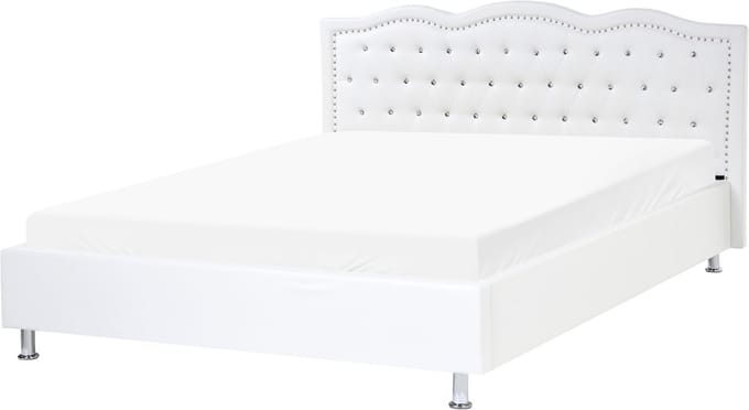 METZ - Tweepersoonsbed - Wit - 160 x 200 cm - Kunstleer