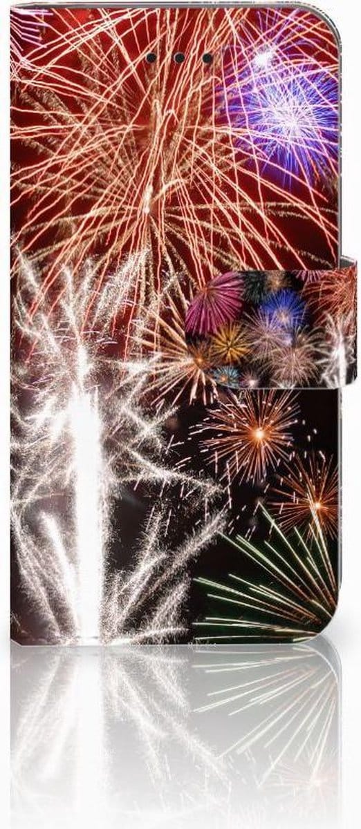 Apple iPhone X | Xs Wallet Case met Pasjes Vuurwerk